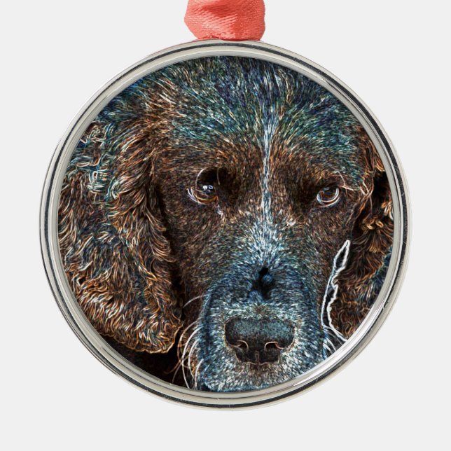 English Springer Metal Tree Decoration (Front)