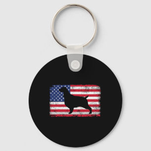 English Springer Spaniel 4th Of July Patriotic Ame Key Ring