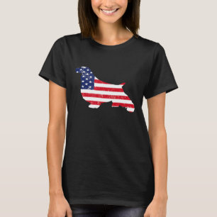 English Springer Spaniel American Flag 4th Of July T-Shirt