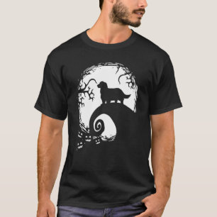 English Springer Spaniel And Moon Halloween T-Shirt