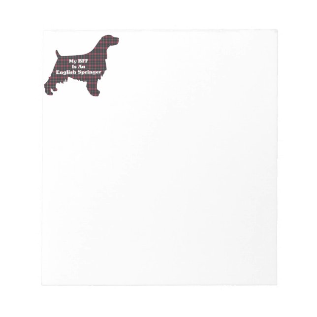 English Springer SPANIEL BFF Notepad (Front)