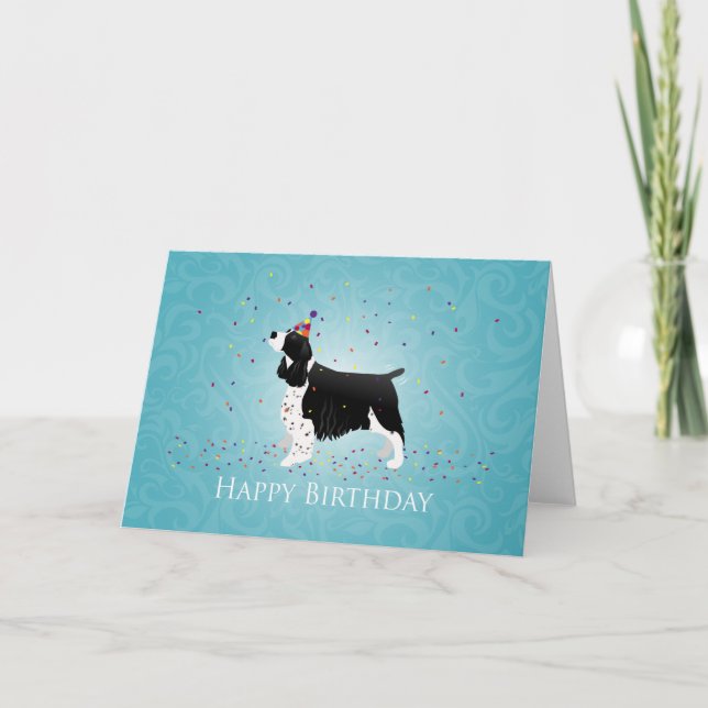 English Springer Spaniel Birthday Design. Card (Front)