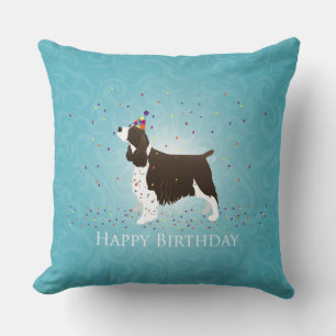 English Springer Spaniel Birthday Design Cushion