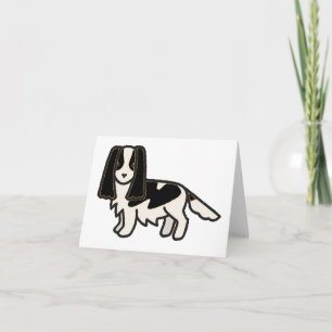 English Springer Spaniel Black ans White Cartoon Card