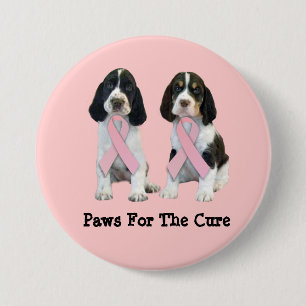 English Springer Spaniel Breast Cancer Button