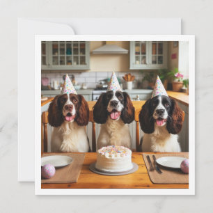 English Springer Spaniel card, Spaniel birthday Invitation