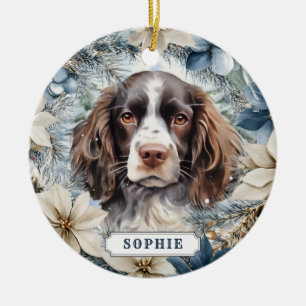English Springer Spaniel Ceramic Circle Ornament