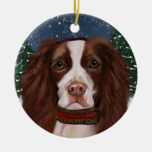 ENGLISH SPRINGER SPANIEL CERAMIC ORNAMENT