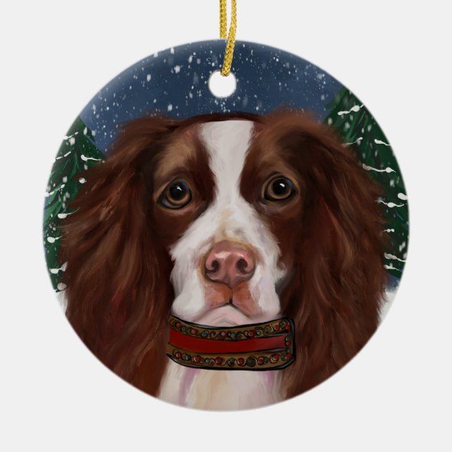 ENGLISH SPRINGER SPANIEL     CERAMIC ORNAMENT (Front)