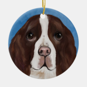 ENGLISH SPRINGER SPANIEL CERAMIC ORNAMENT