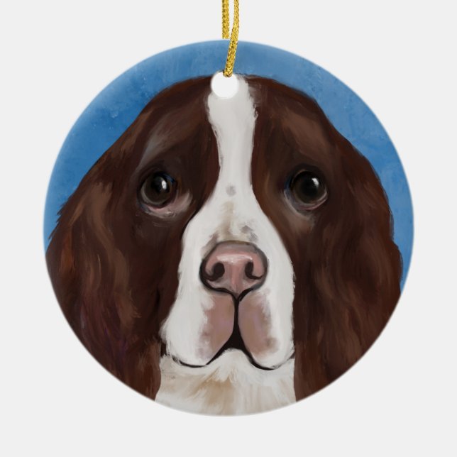 ENGLISH SPRINGER SPANIEL    CERAMIC ORNAMENT (Front)