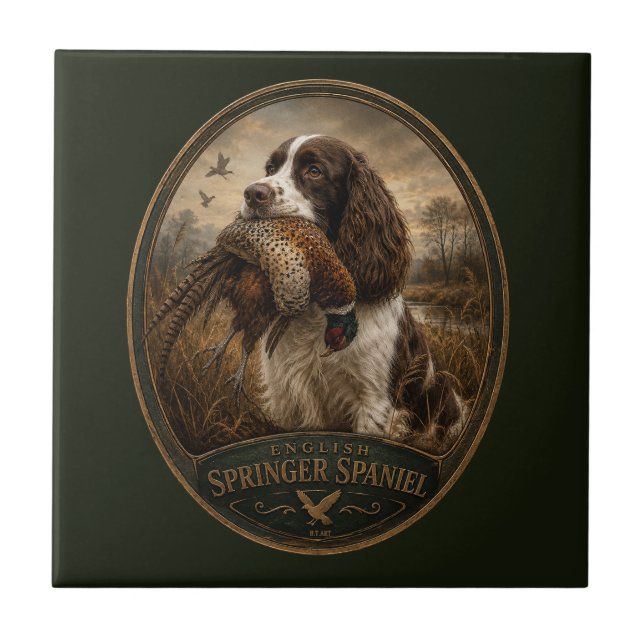 English Springer Spaniel  Ceramic Tile (Front)