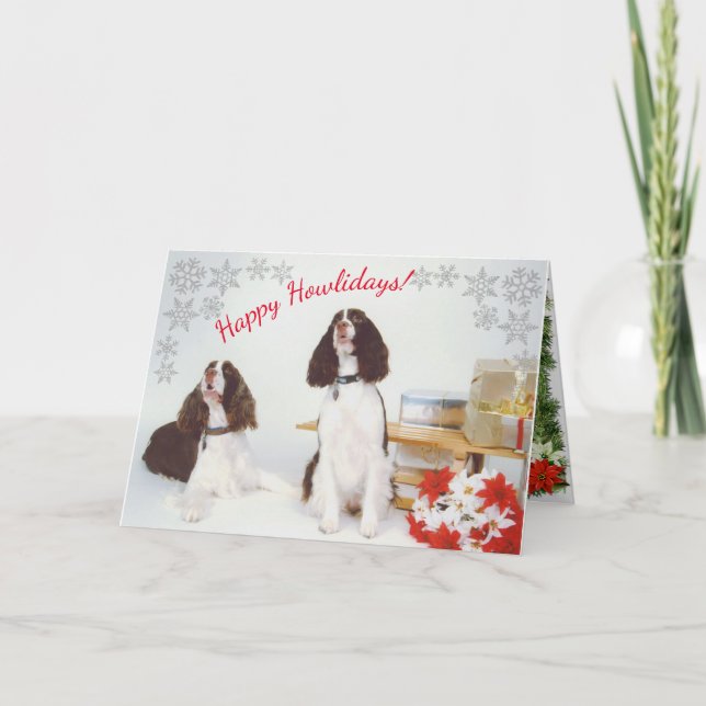 English Springer Spaniel  Christmas card (Front)