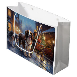 English Springer Spaniel Christmas Festive Season Large Gift Bag