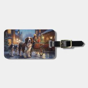 English Springer Spaniel Christmas Festive Season Luggage Tag