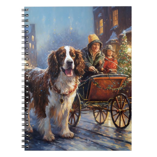 English Springer Spaniel Christmas Festive Season Notebook (Front)