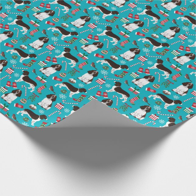 English Springer Spaniel Christmas gift wrap (Corner)