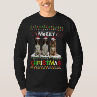 English Springer Spaniel Christmas Light Pajama T-Shirt
