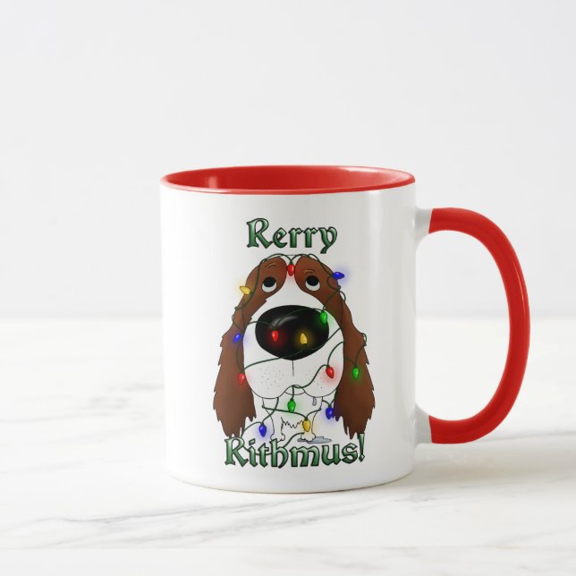 English Springer Spaniel Christmas Lights Mug (Right)