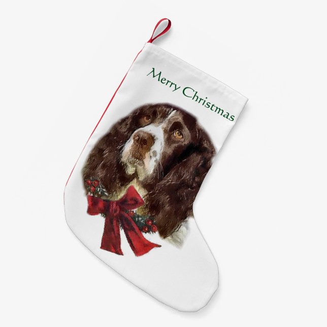 English Springer Spaniel Christmas Small Christmas Stocking (Front (Hanging))