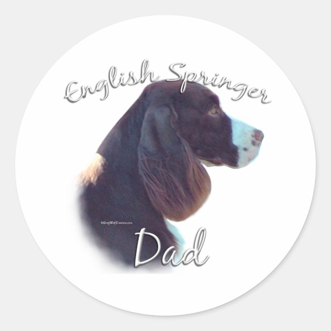 English Springer Spaniel Dad 2 Classic Round Sticker (Front)