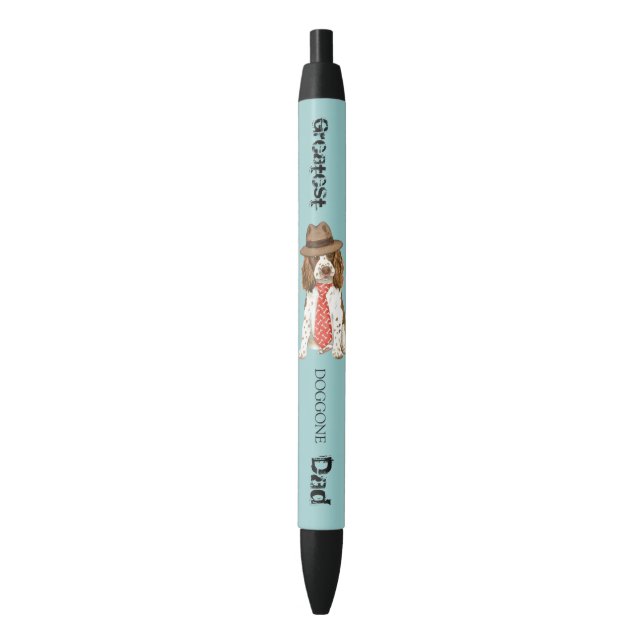 English Springer Spaniel Dad Black Ink Pen (Front Vertical)