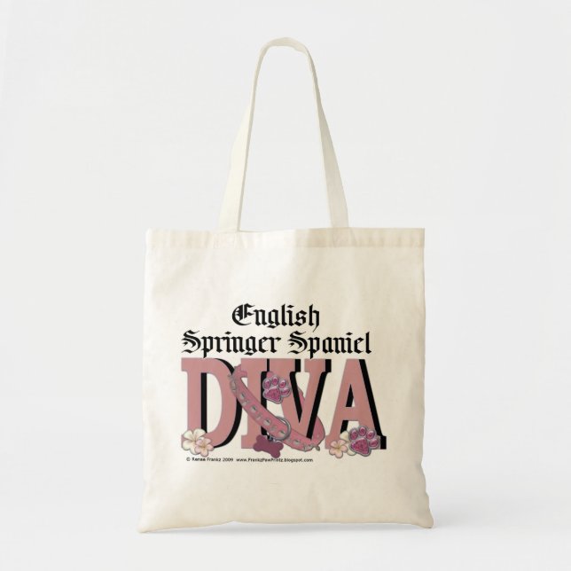 English Springer Spaniel DIVA Tote Bag (Front)