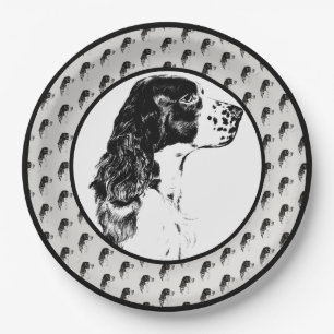 English Springer Spaniel Dog Art Party Paper Plate
