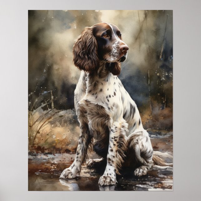 English Springer Spaniel Dog Art Print Poster (Front)