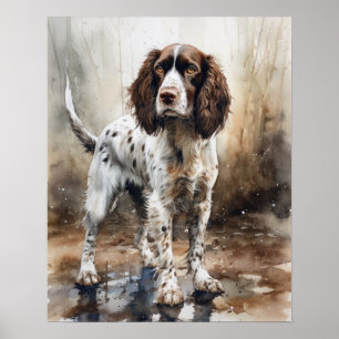 English Springer Spaniel Dog Art Print Poster