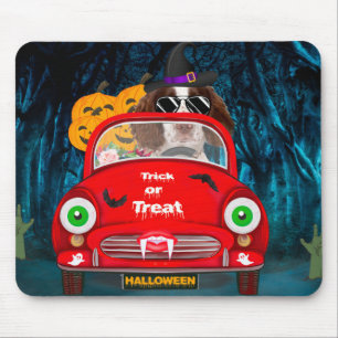 English Springer Spaniel dog Car Scary Halloween Mouse Pad