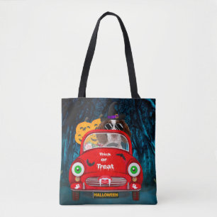 English Springer Spaniel dog Car Scary Halloween Tote Bag