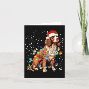 English Springer Spaniel Dog Christmas Lights Xmas Card