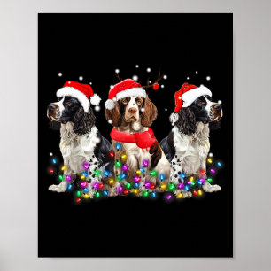 English Springer Spaniel Dog Christmas Matching Fa Poster