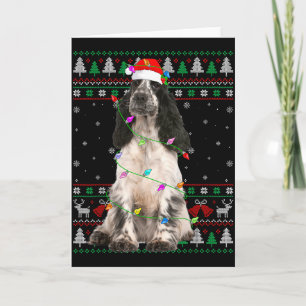 English Springer Spaniel Dog Christmas Ugly Sweate Card