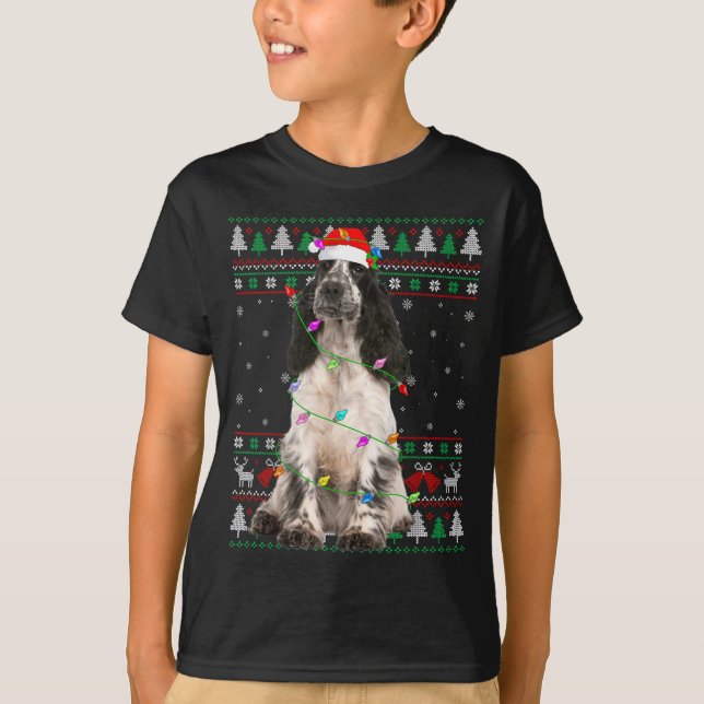 English Springer Spaniel Dog Christmas Ugly Sweate T-Shirt (Front)