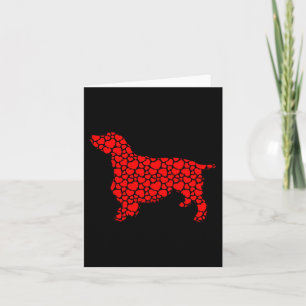 English Springer Spaniel Dog Cute Silhouette Heart Card