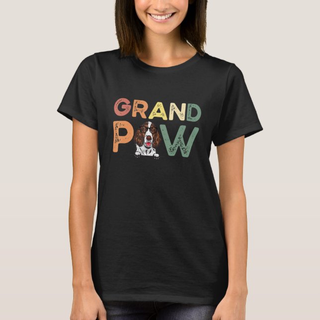 English Springer Spaniel Dog Grandpa  With Father  T-Shirt (Front)