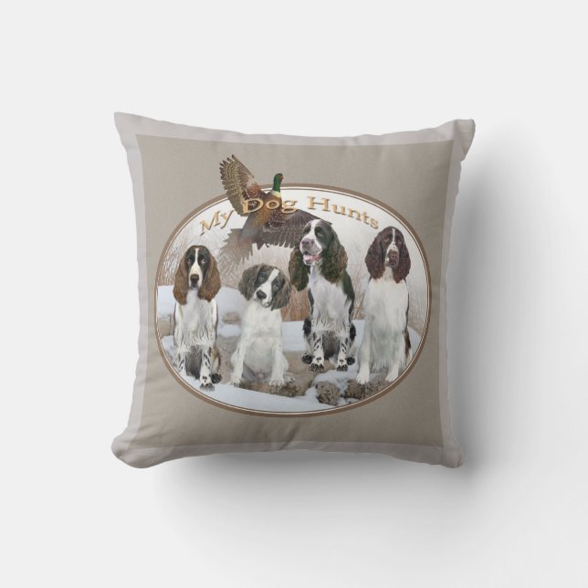 English Springer Spaniel Dog Hunts Cushion (Front)