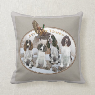 English Springer Spaniel Dog Hunts Cushion