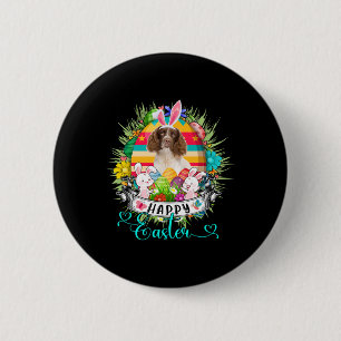 English Springer Spaniel Dog In Easter Eggs Sket 6 Cm Round Badge