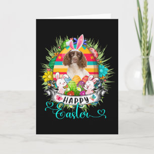 English Springer Spaniel Dog In Easter Eggs Sket _ Card