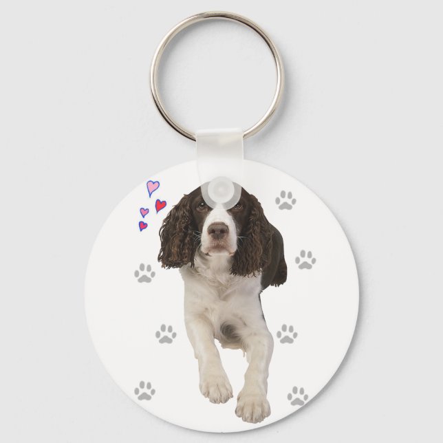 English Springer Spaniel Dog Key Ring (Front)