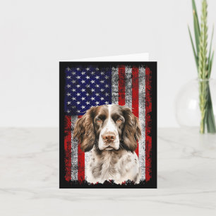 English Springer Spaniel Dog Lover US Flag 4th of Card