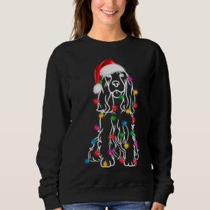 English Springer Spaniel Dog Tree Christmas Lights Sweatshirt