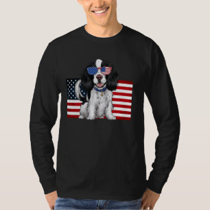 English Springer Spaniel Dog with American Flag 4t T-Shirt