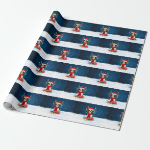 English Springer Spaniel dog with Christmas gifts Wrapping Paper