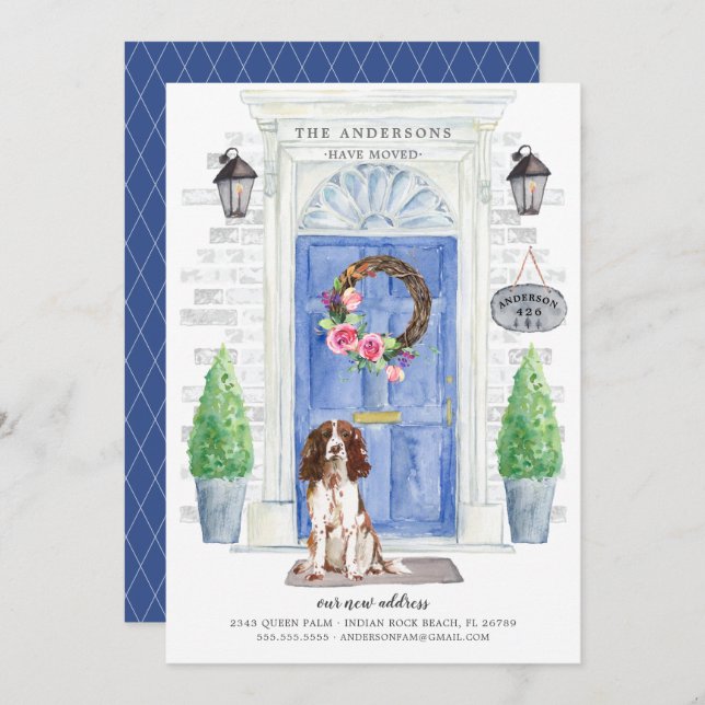 English Springer Spaniel Door Moving Announcement (Front/Back)
