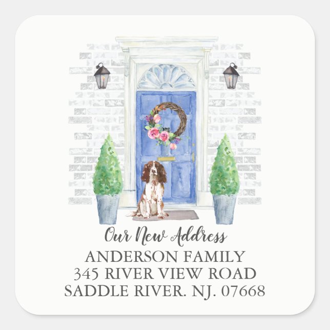 English Springer Spaniel Door New Address Label (Front)