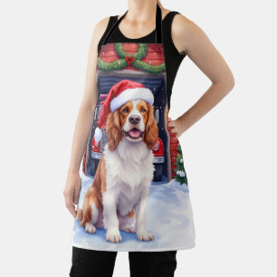 English Springer Spaniel Fire Station Santa Apron